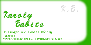 karoly babits business card