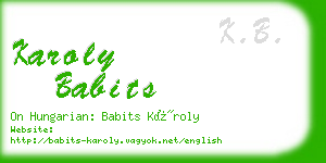 karoly babits business card